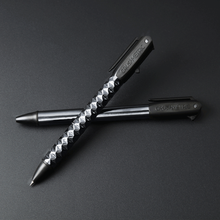 This is a product image of the CRUSHMETRIC Galactic Black SwitchPen.