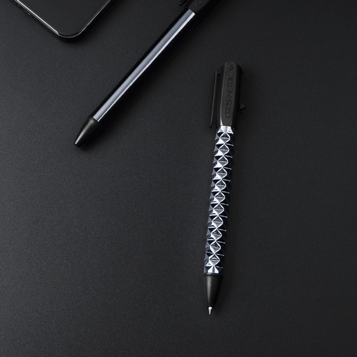 This is a product image of the CRUSHMETRIC Galactic Black SwitchPen.